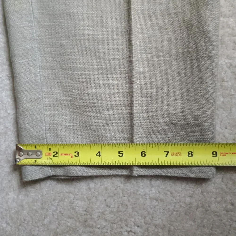 Vintage Brian Brothers Mens Pants  Linen Blend beige (36x32) Dbl pleated 90s Y2K